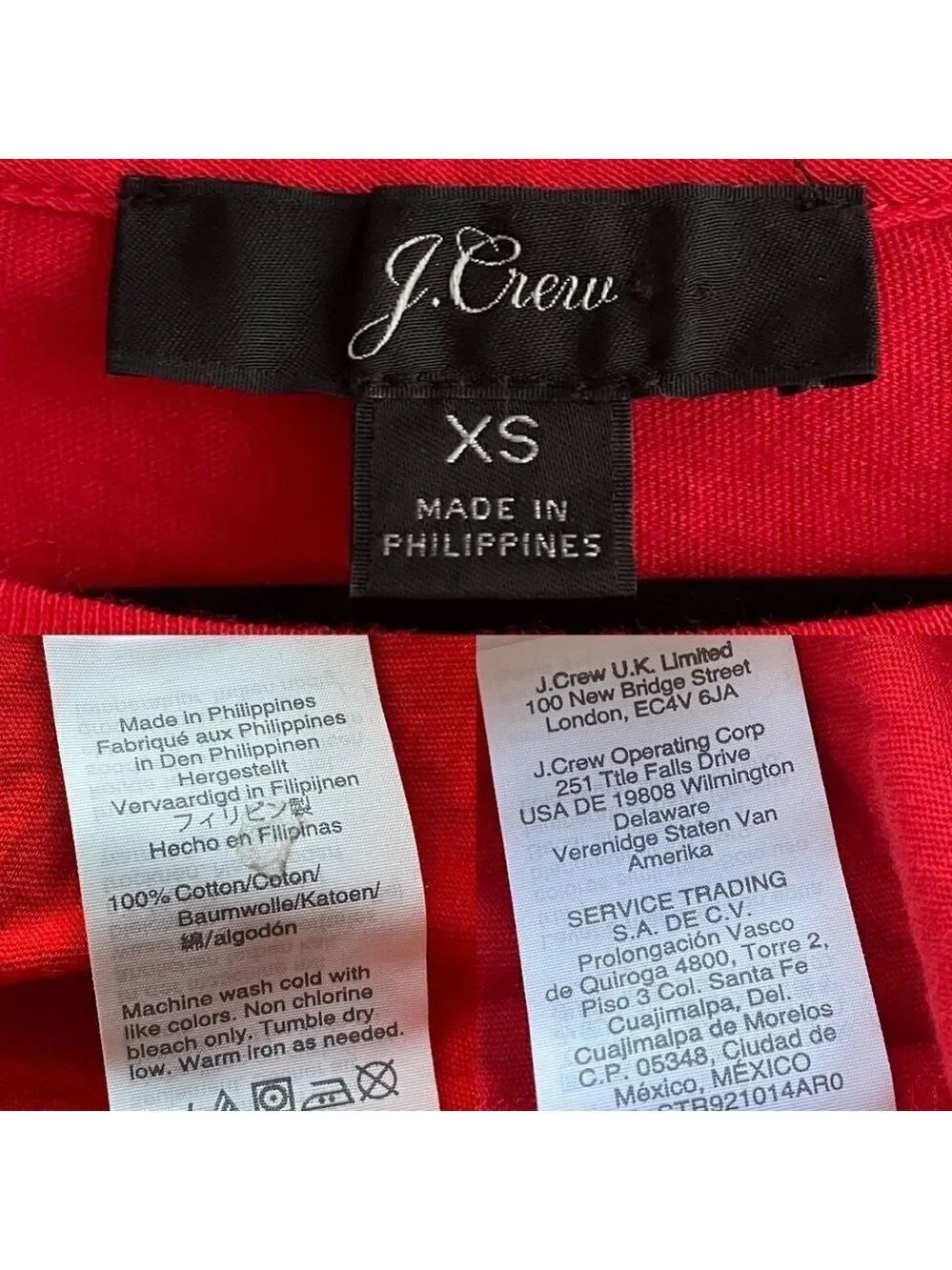 J. CREW Cropped Drapey Popover Blouse Top Shirt Poppy Red XS